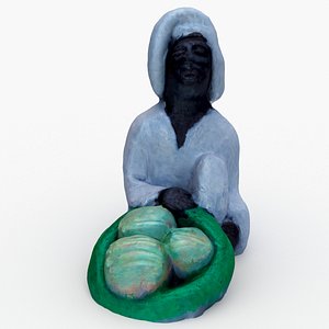 Handmade nubian figurine 3D model
