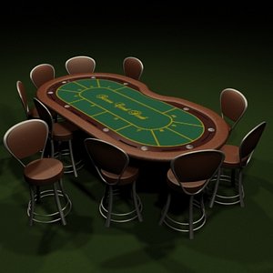 3d model poker table