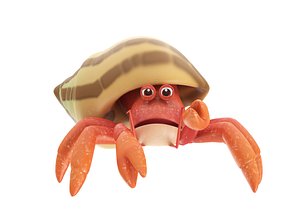 Coenobita perlatus animated low poly toon