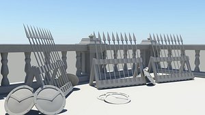 platform spartan shields 3d model