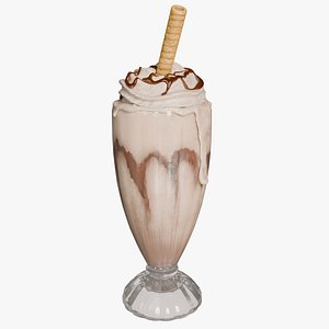 Realistic Milkshake Glass Super Fun Drink 3D model