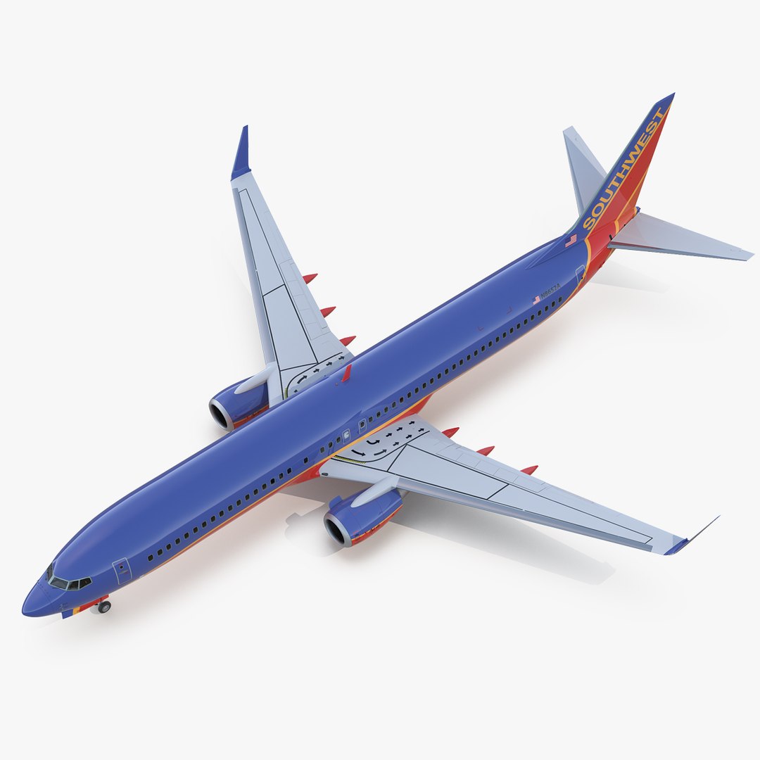 Boeing 737-900 ER Southwest Airlines with Cabin 3D Model 3D model preview