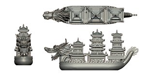 Chinese dragon boat 3D model