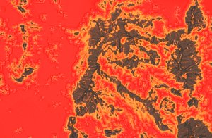 3D 16K Lava Sea Seamless height map and 3D terrain