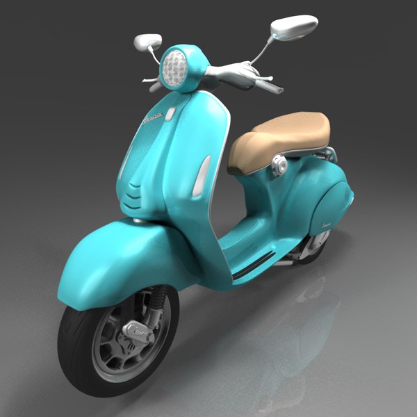 3d model modern vespa scooter
