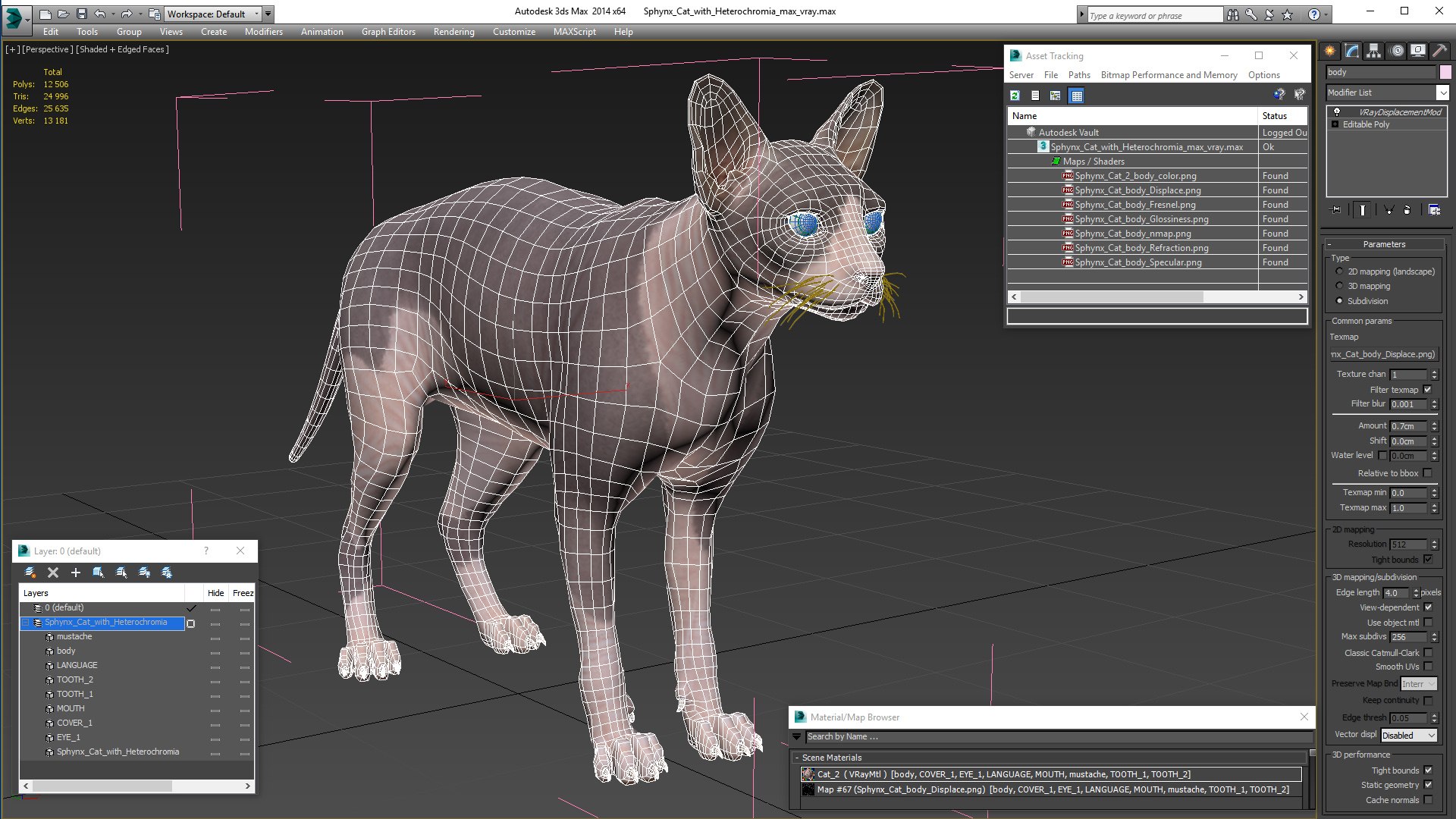 Sphynx cat heterochromia 3D model - TurboSquid 1645958