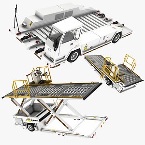 3D airport container transporter bagage model