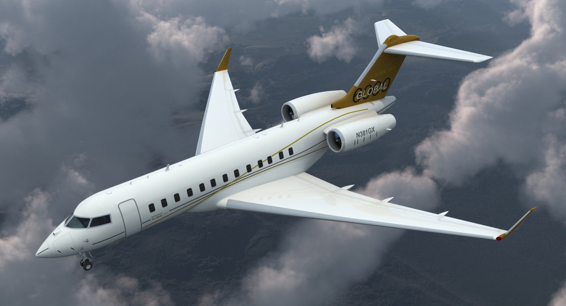 3d bombardier global 6000