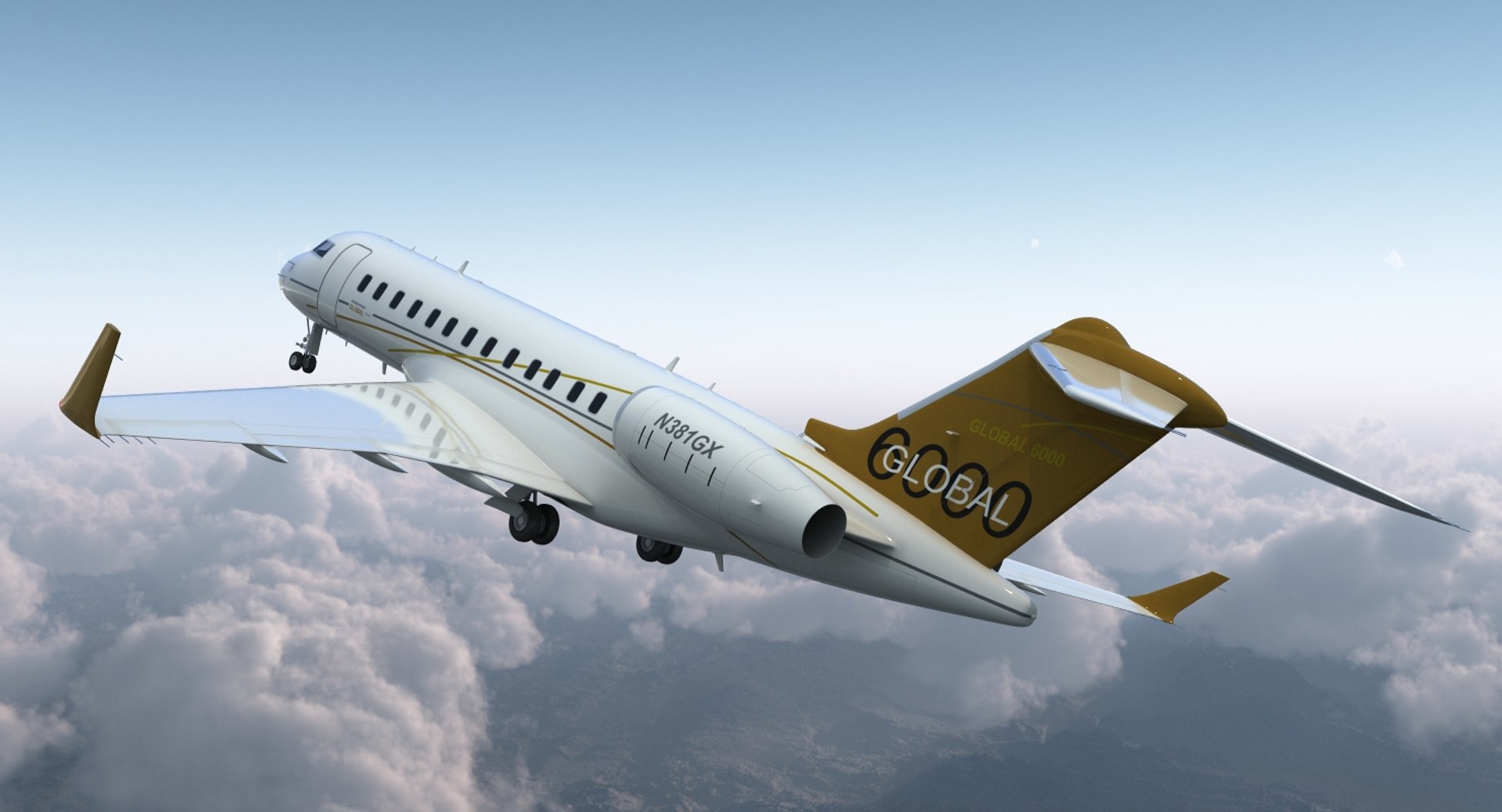 3d bombardier global 6000