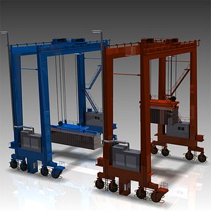 gantry container cranes 3d model