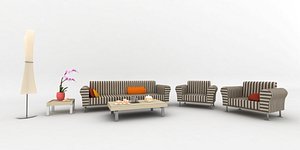 couch suite lounger sitting room 3d xsi