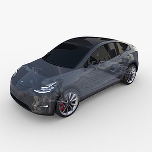 tesla y awd chassis 3D