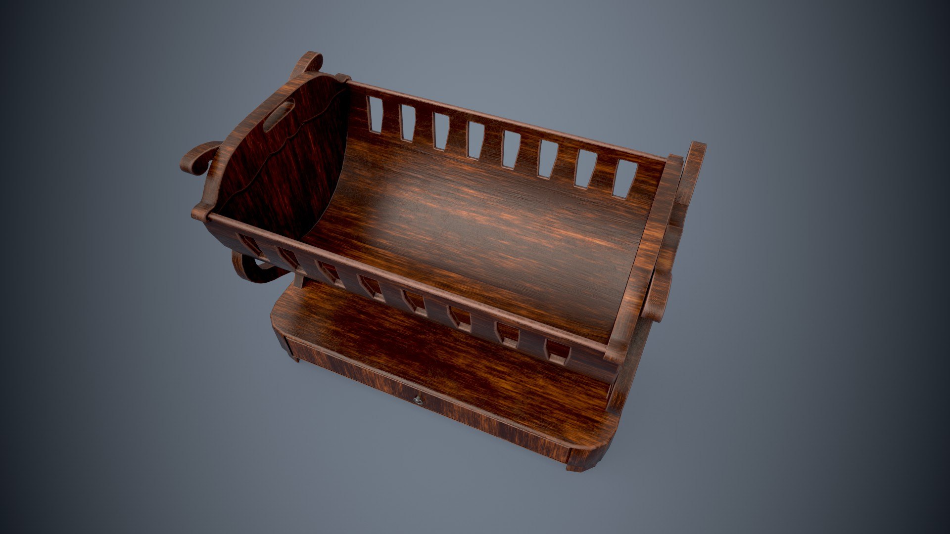 Stylized Cradle For Children Bed PBR Game Ready Low-poly 3D Model 3D ...
