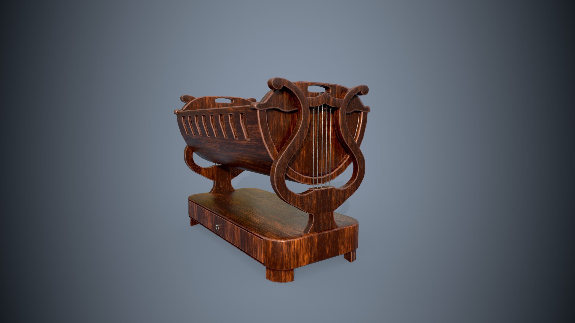 Stylized Cradle For Children Bed PBR Game Ready Low-poly 3D Model 3D ...
