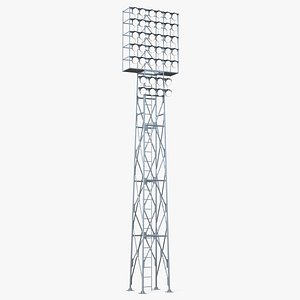 Spotlights Lighting Tower Illuminated 3D model