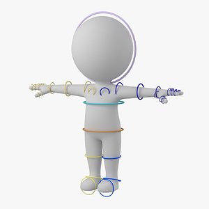 Cute Stylized Stickman in T-Pose Rigged 3D model