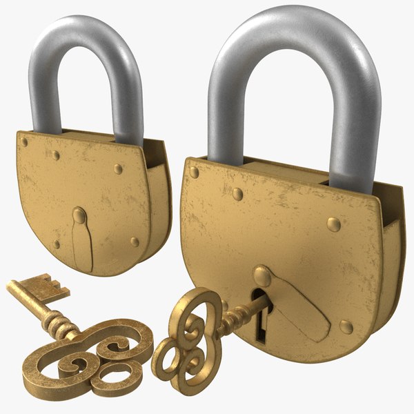 3D model PadLocks and Key Collection