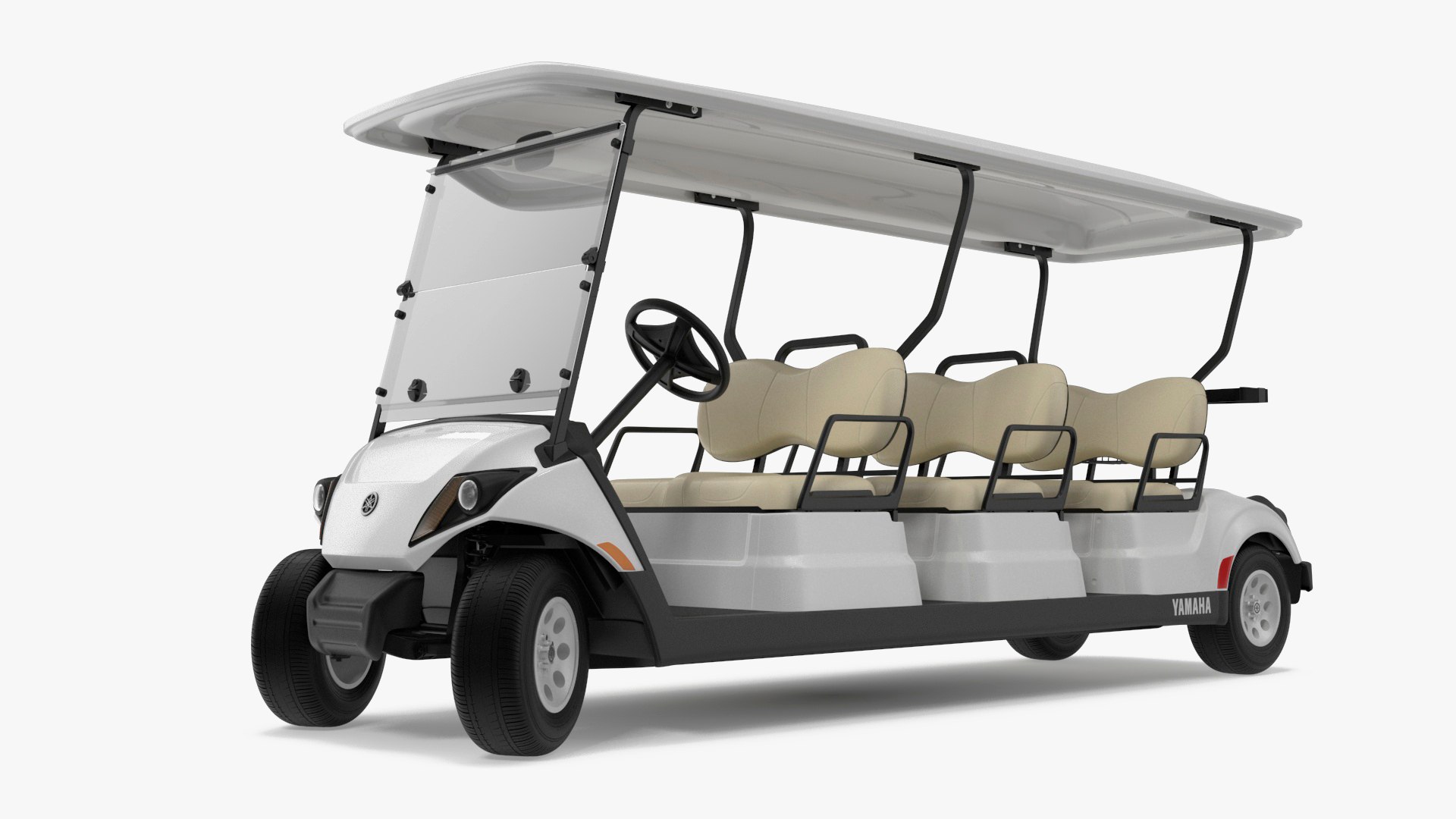 Six Seat Golf Electric Car Yamaha Rigged 3D model preview