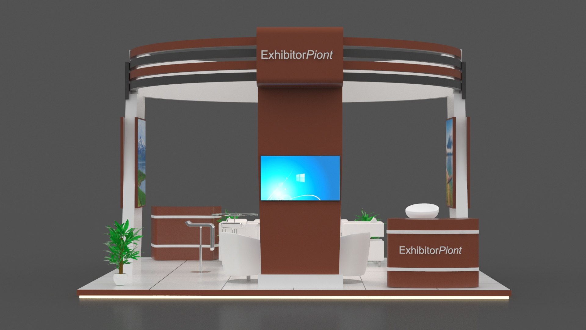 3D Exhibition Booth Round Model - TurboSquid 2362225