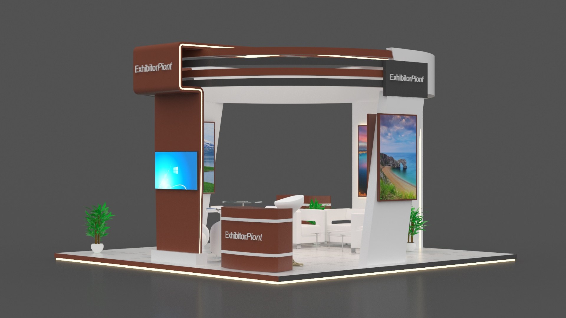 3D Exhibition Booth Round Model - TurboSquid 2362225