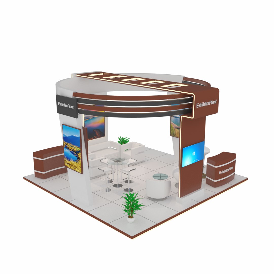 3D Exhibition Booth Round Model - TurboSquid 2362225