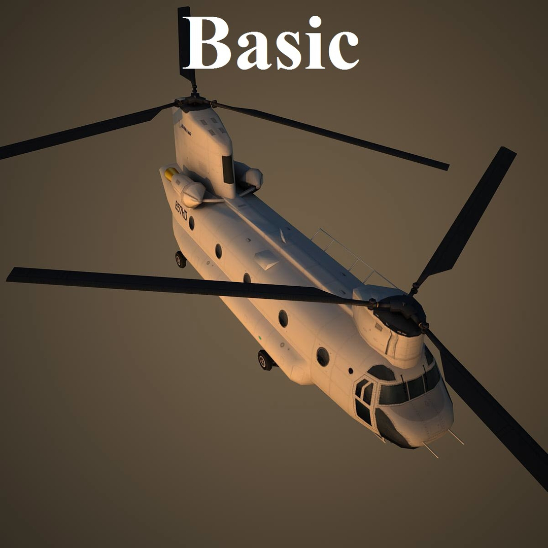 ch-47 chinook basic helicopter 3d model