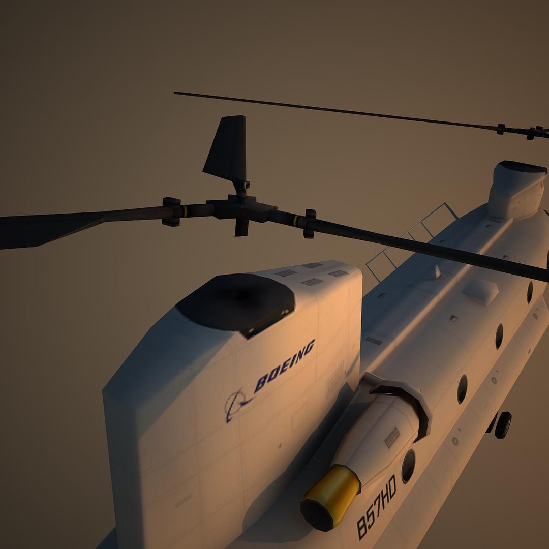 ch-47 chinook basic helicopter 3d model