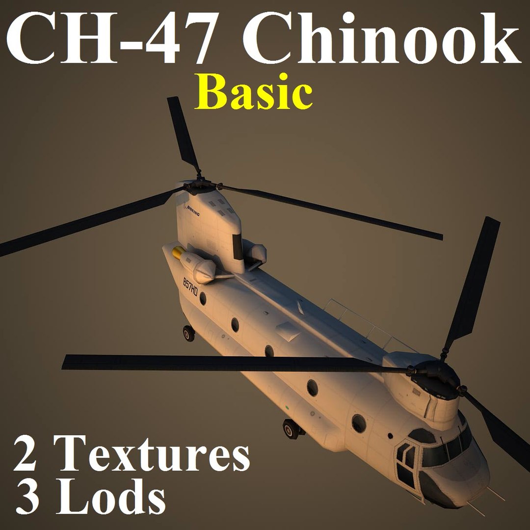 Ch-47 Chinook Basic Helicopter 3d Model