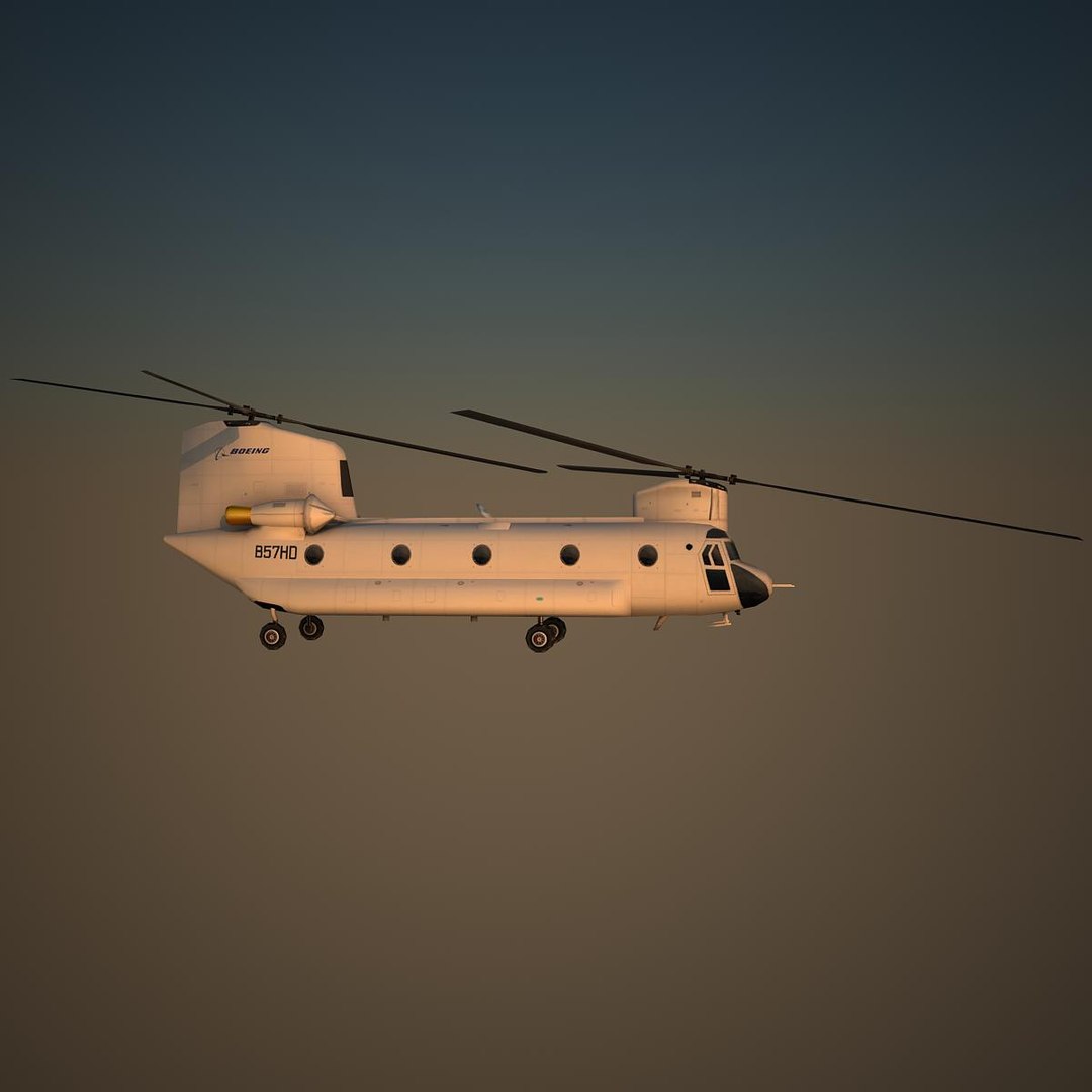 ch-47 chinook basic helicopter 3d model