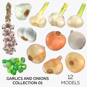 Garlic and Onion Collection 01 - 12 models 3D model
