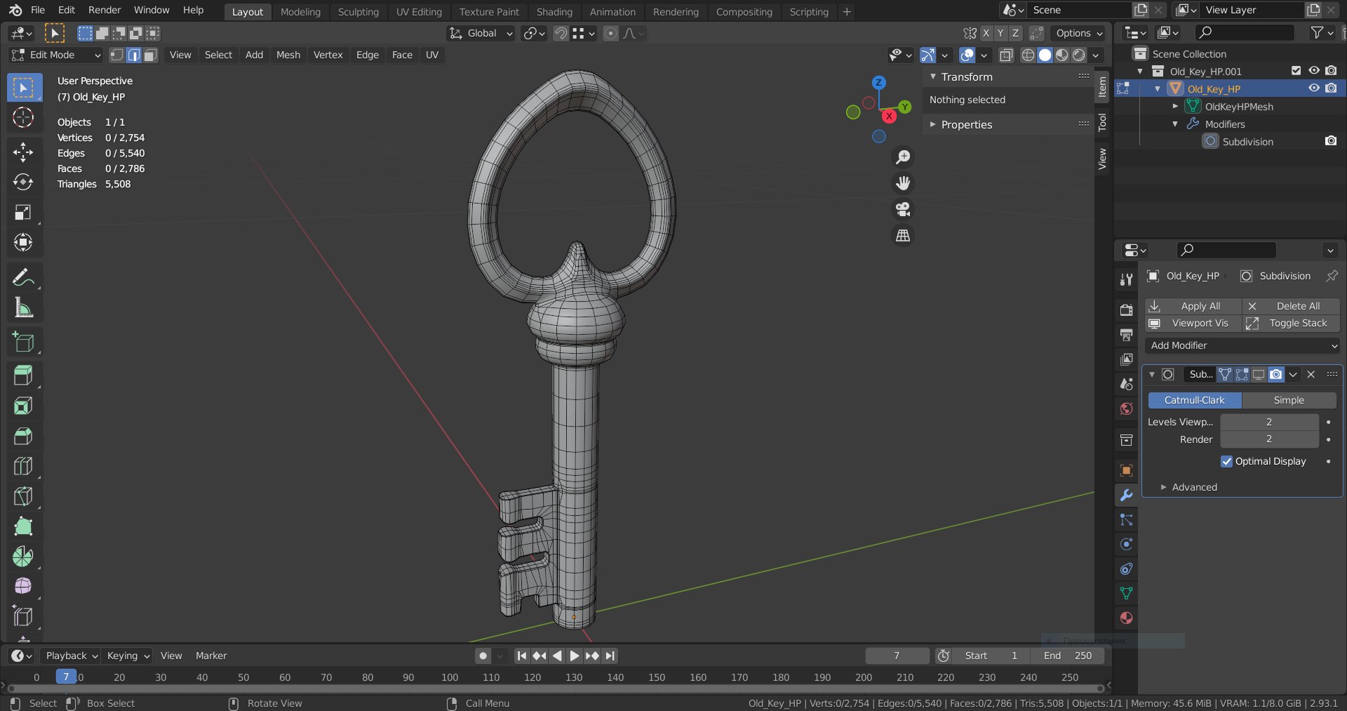 3D Model Old Key - TurboSquid 1968212