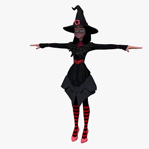 witch rigged 3d obj