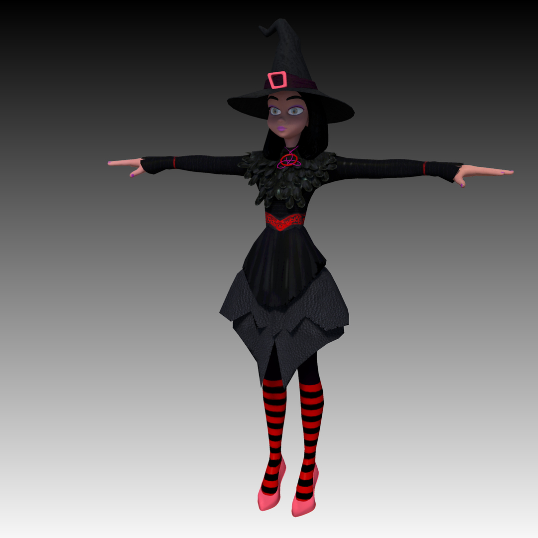 Witch Rigged 3d Obj