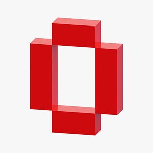 3D model Pixel Letter O