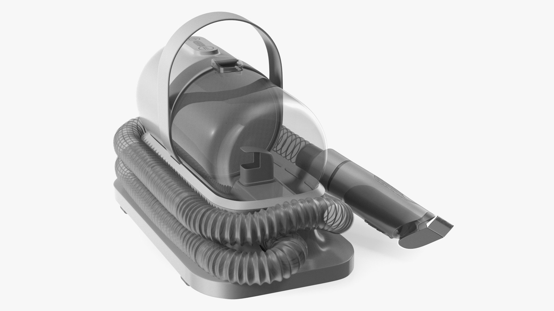 Vacuum Pet Grooming Kit Folded Grey 3D model preview