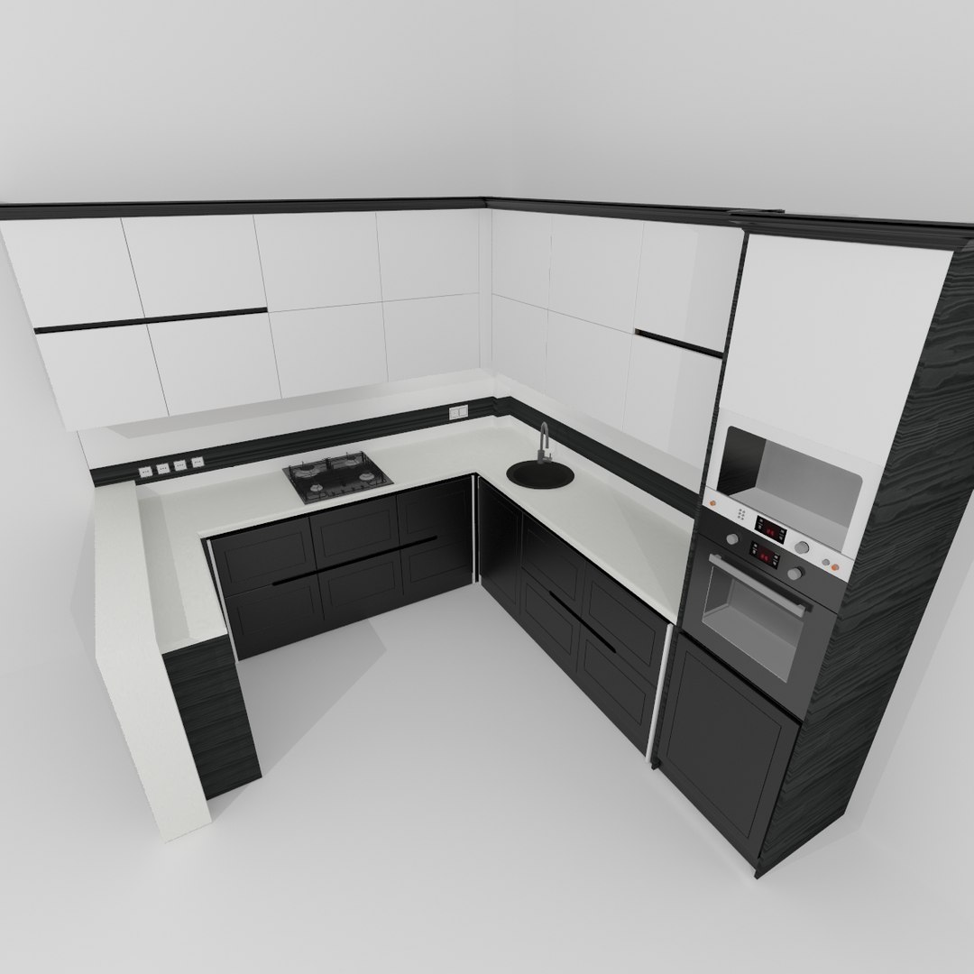 3d Model Art-deco Kitchen