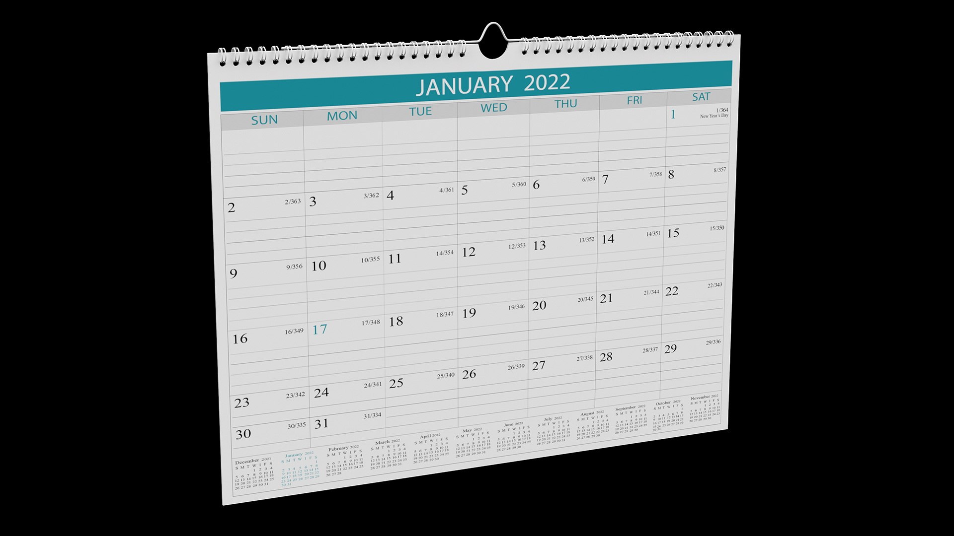 Business Monthly Wall Calendar 3D model TurboSquid 2107183