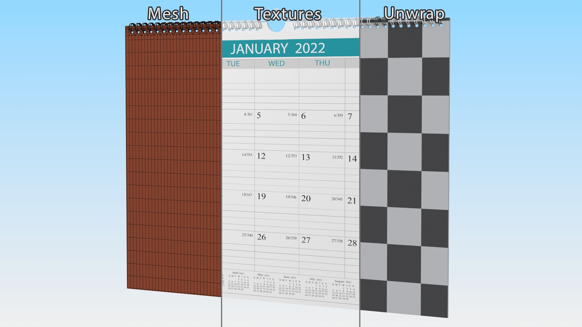 Business Monthly Wall Calendar 3D model - TurboSquid 2107183