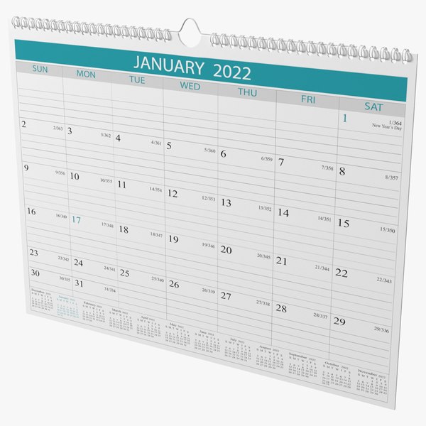 modelo 3d Business Monthly Wall Calendar - TurboSquid 2107183