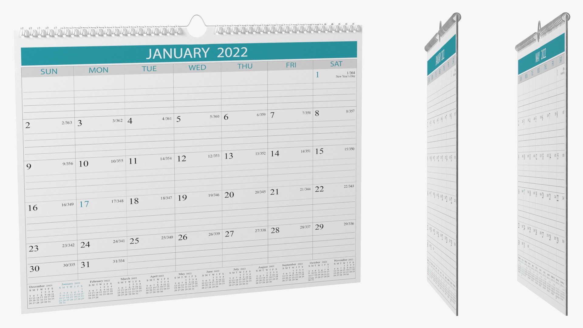Business Monthly Wall Calendar 3D model TurboSquid 2107183