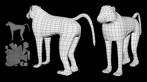 Monkey Baboon Low Poly Base Mesh 3D model