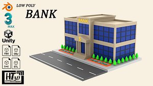 Low poly Bank Building