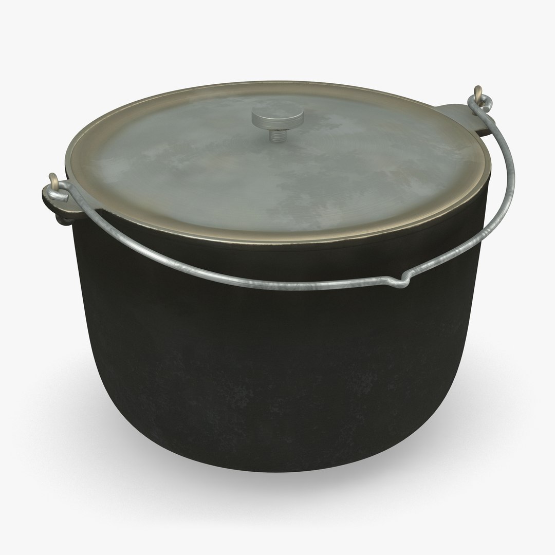 Camping Hanging Pot Used 3D model preview