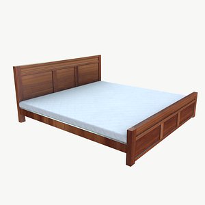 3D Wooden Bed model