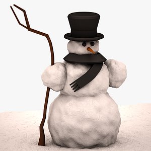 3d snowman snow model