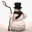 3d snowman snow model