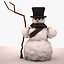 3d snowman snow model