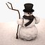 3d snowman snow model