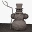 3d snowman snow model