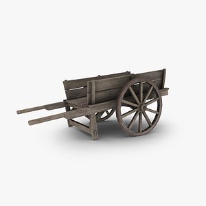 wooden cart 3d max
